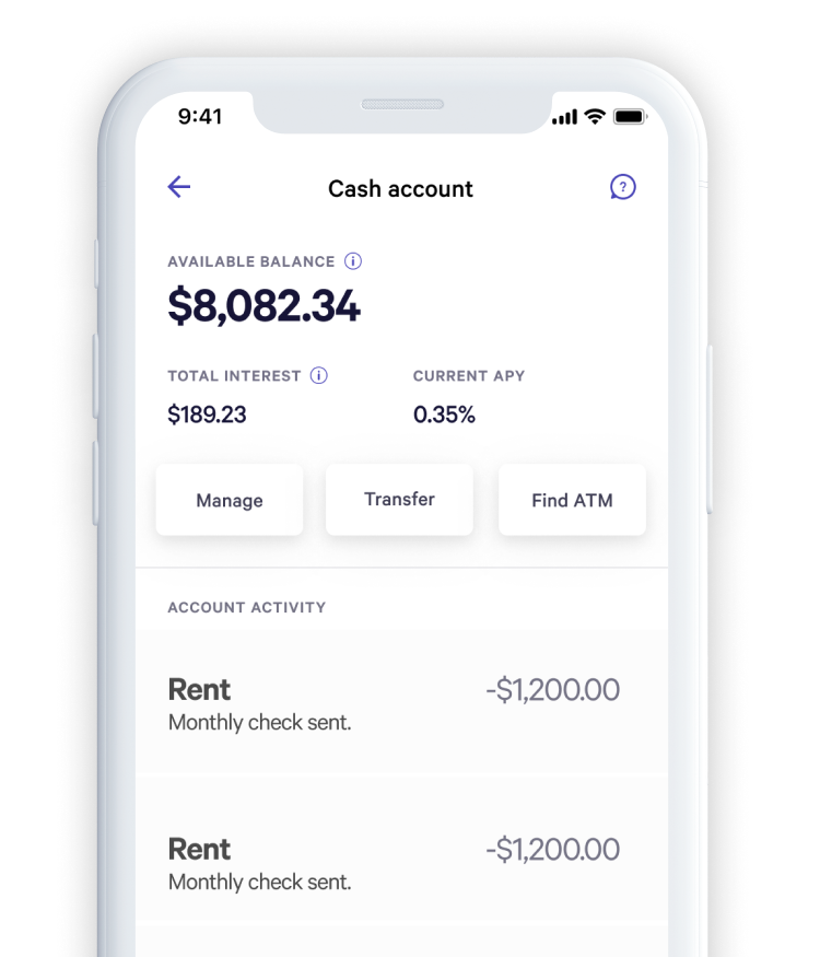 Radison Brokage Cash Account on iPhone